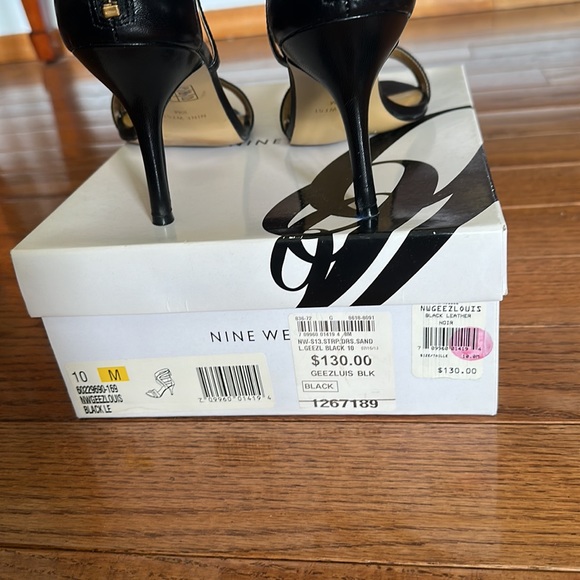 Nine West Gee Louis Black Genuine Leather Sandals - Picture 6 of 9